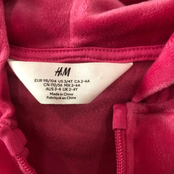 H&M Oversized Hooded Jacket For Toddler Girls Size 3/4T PINK - Picture 8 of 9